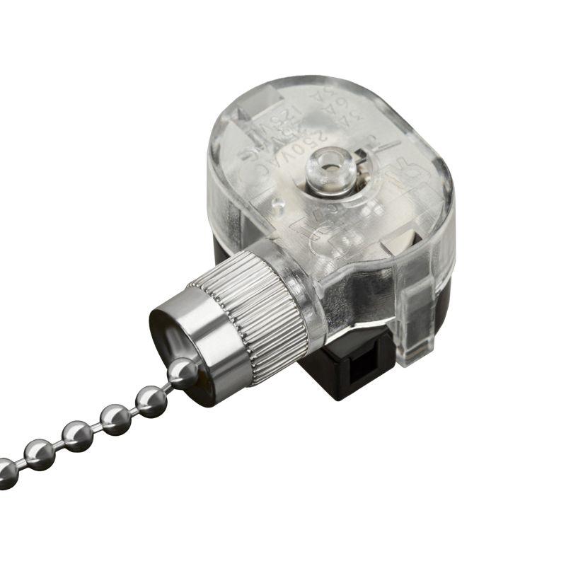 Выключатель для настенного свет. с цепочкой и дерев. наконечником серебр. Rexant 32-0105