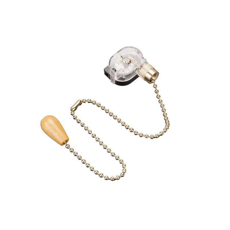 Выключатель для настенного свет. с цепочкой и дерев. наконечником зол. Rexant 32-0106