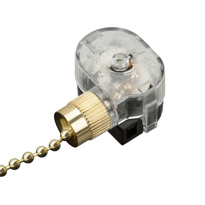 Выключатель для настенного свет. с цепочкой и дерев. наконечником зол. Rexant 32-0106