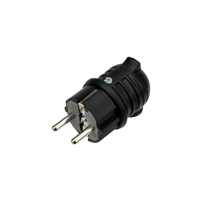 Вилка угловая влагозащищенная с заземлением16А IP44 каучук Rexant 111-003