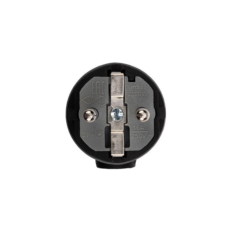 Вилка угловая влагозащищенная с заземлением16А IP44 каучук Rexant 111-003