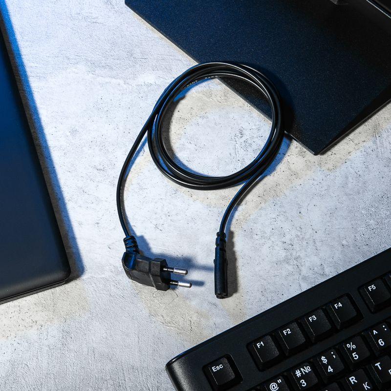 Шнур сетевой 1.5м 2х0.75кв.мм угловая вилка REXANT 11-1104