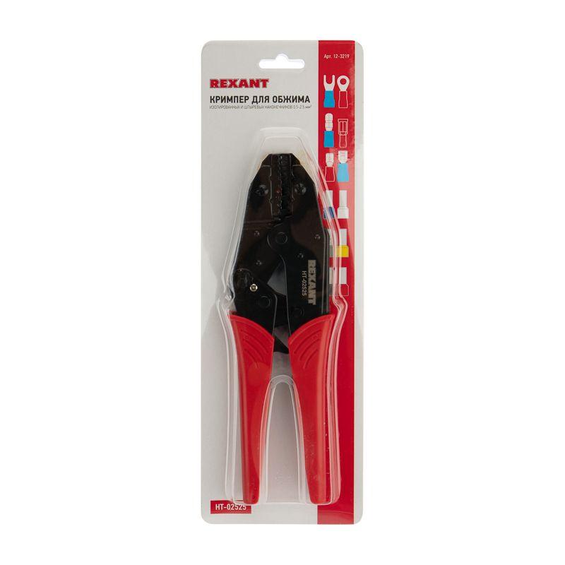 Кримпер комбинированный для обжима изолированных и штыревых наконечников 0.5 - 2.5кв.мм (HT-02525) Rexant 12-3219