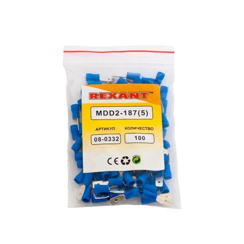 Клемма плоская изол. (штекер) (VM 2-187(8)) REXANT 08-0332