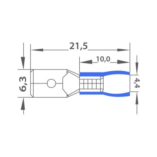 Клемма плоская изол. (штекер) (VM 2-250) REXANT 08-0333