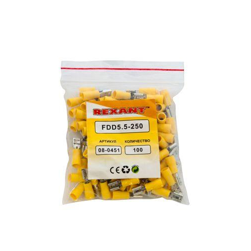 Клемма плоская изол. (гнездо) (VF 5.5-250) REXANT 08-0451