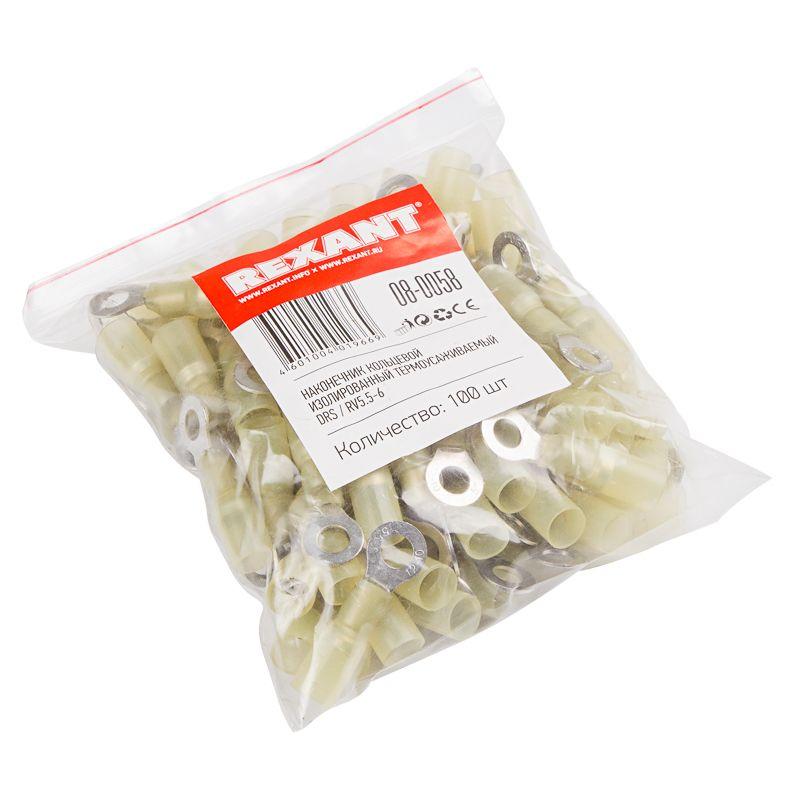 Наконечник кольцевой изол. термоус. (НКИт d6.5мм) 4-6кв.мм (DRS/RV5.5-6) REXANT 08-0058