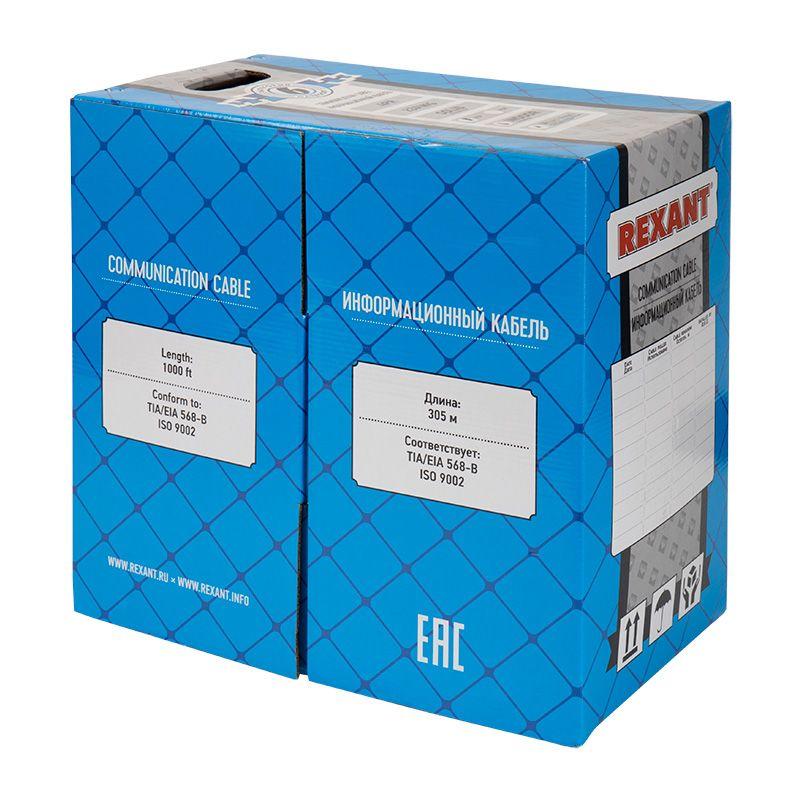 Кабель UTP 4х2х23AWG нг(А)HF кат.6 медь 305м (м) Rexant 01-0050