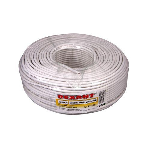 Кабель RG-58A/U (50Ом) бел.100м (м) Rexant 01-2001