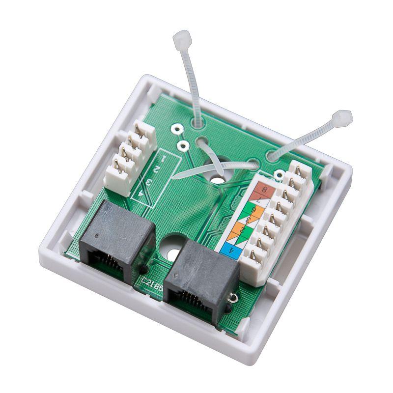 Розетка компьютерная + телеф. RJ11 + RJ45 комбинир. накладная REXANT 03-0120