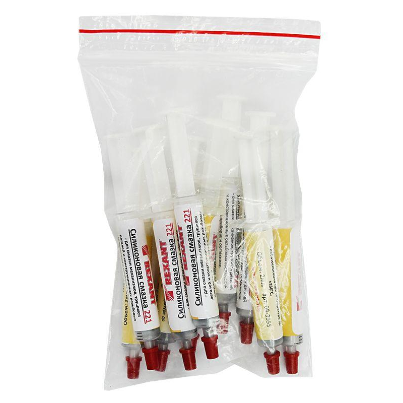 Смазка силиконовая 221 до +350град.C 2мл шприц REXANT 09-3955