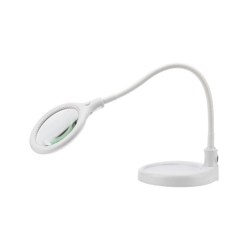 Лупа настольная малая 3Х с подстветкой 30 LED (подставка + прищепка) бел. REXANT 31-0247