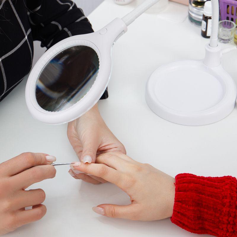 Лупа настольная малая 3Х с подстветкой 30 LED (подставка + прищепка) бел. REXANT 31-0247