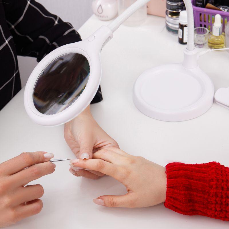 Лупа настольная малая 3Х с подстветкой 30 LED (подставка + прищепка) бел. REXANT 31-0247