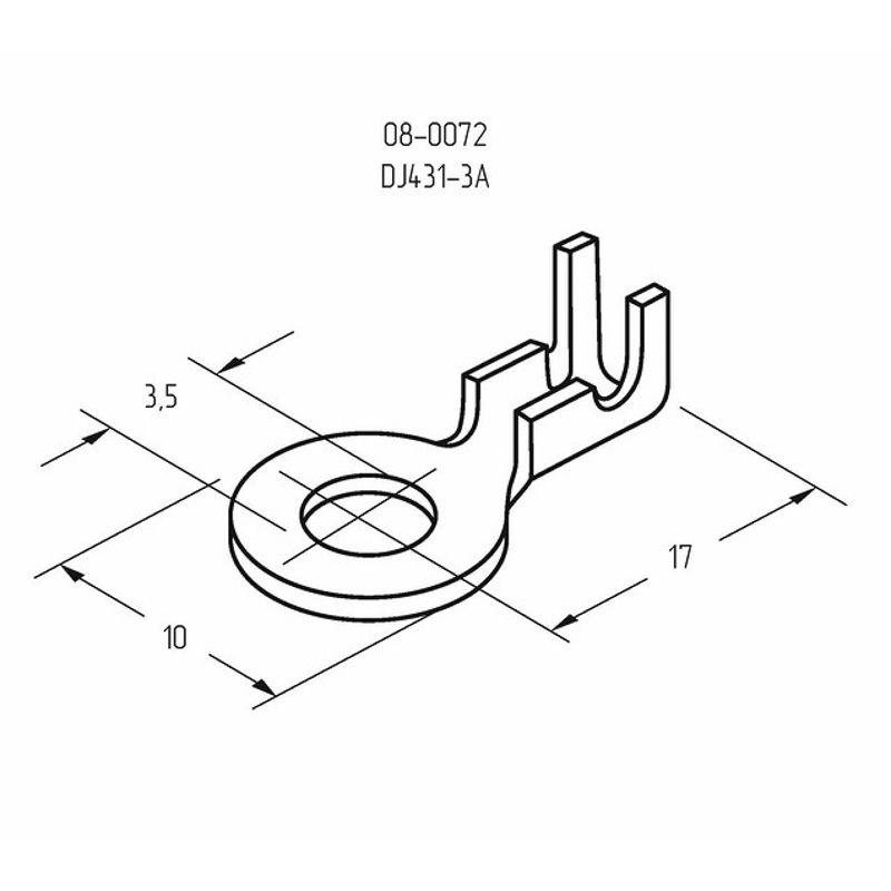 Наконечник кольцевой (НК d3.5мм) 0.5-0.8кв.мм (DJ431-3A)Rexant 08-0072