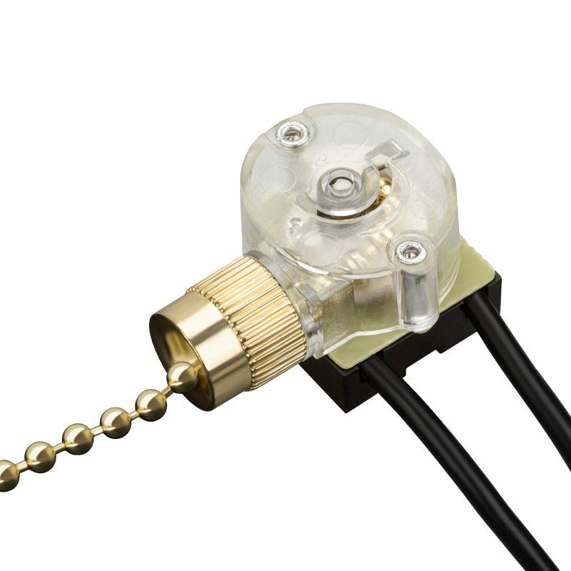 Выключатель для настенного светильника с проводом и деревянным наконечником gold Rexant 32-0104