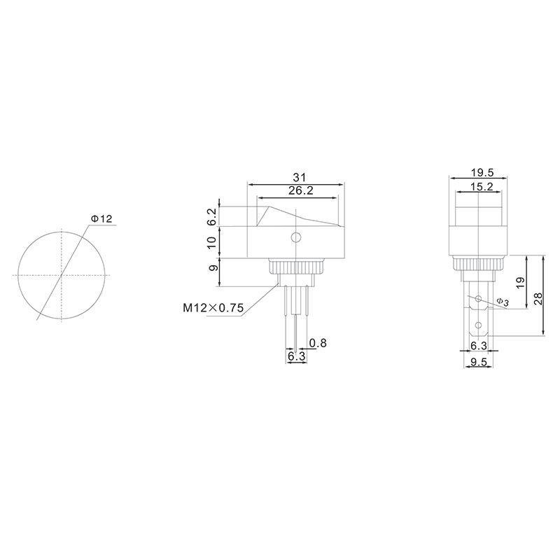 Выключатель клавишный 12В 30А (3с) ON-OFF черн. ОВАЛ с красн. подсветкой (RWB-523 ASW-20D-2) Rexant 36-2715