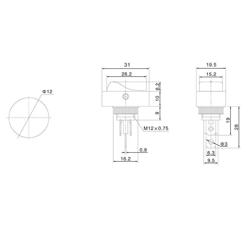 Выключатель клавишный 12В 20А (3с) ON-OFF черн. ОВАЛ с красн. LED подсветкой (RWB-523 ASW-20D) Rexant 36-2670