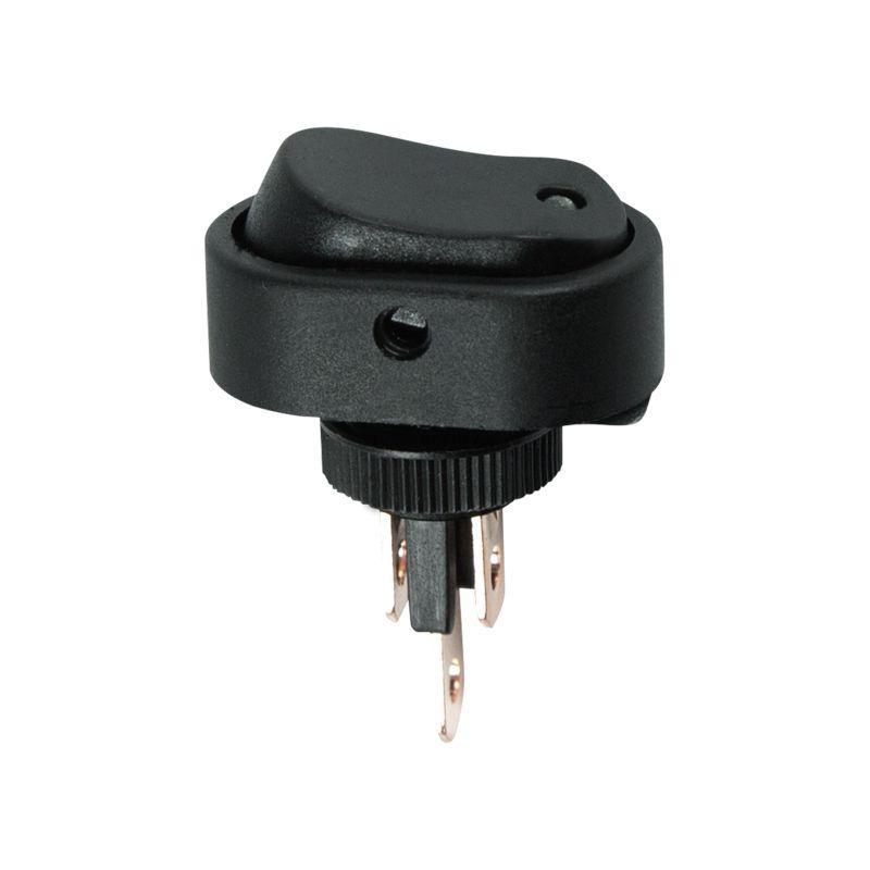 Выключатель клавишный 12В 20А (3с) ON-OFF черн. ОВАЛ с син. LED подсветкой (RWB-523 ASW-20D) Rexant 36-2671