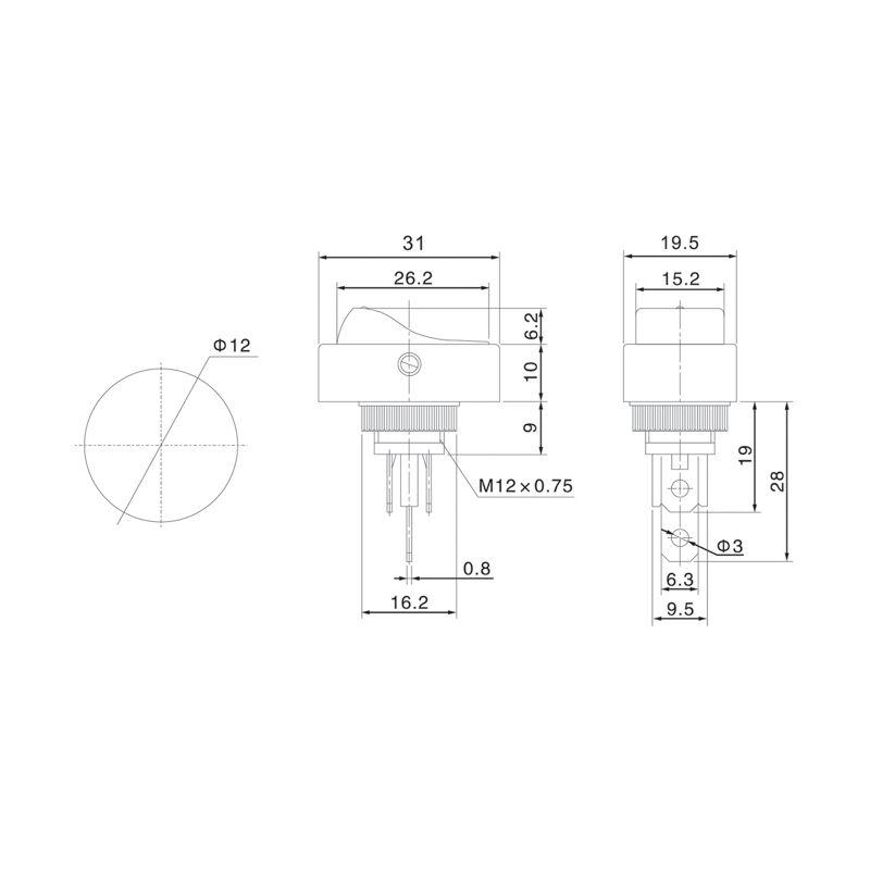 Выключатель клавишный 12В 20А (3с) ON-OFF черн. ОВАЛ с син. LED подсветкой (RWB-523 ASW-20D) Rexant 36-2671