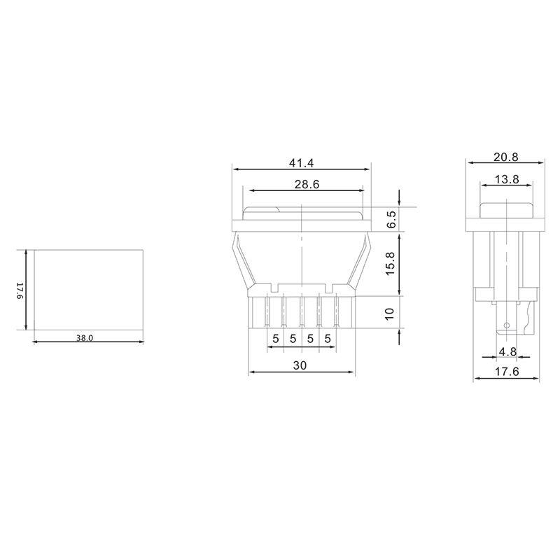 Выключатель (стеклоподъемника) клавишный 12В 20А (5с) (ON)-OFF-(ON) черн. с подсветкой (ASW-02D) Rexant 36-4420