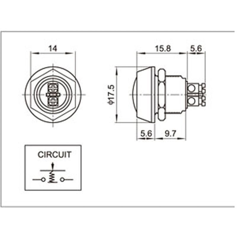 Кнопка антивандальная d12 Б/Фикс (2с винт) (ON)-OFF сфера (A12-A3) Rexant 36-3150