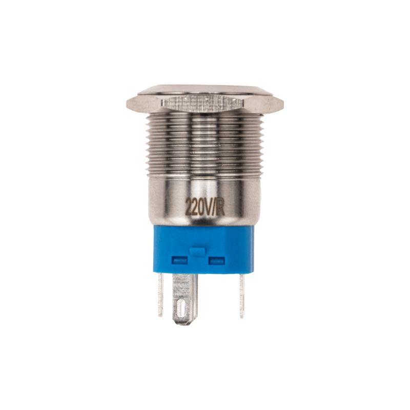 Кнопка антивандальная d19 250В Фикс (5с) ON-OFF/OFF-ON подсв/красн. Rexant 36-3440