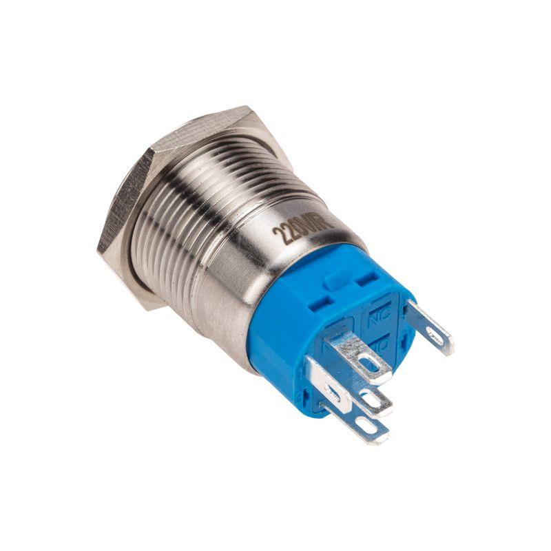 Кнопка антивандальная d19 250В Фикс (5с) ON-OFF/OFF-ON подсв/красн. Rexant 36-3440