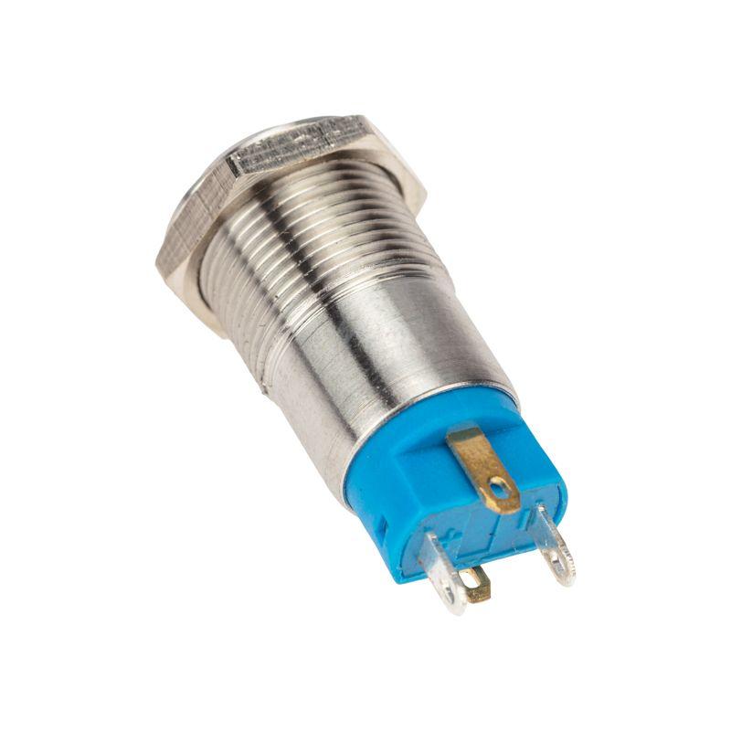 Кнопка антивандальная d12 12В Б/Фикс (2с) (ON)-OFF син. (A-12-C2) Rexant 36-3211