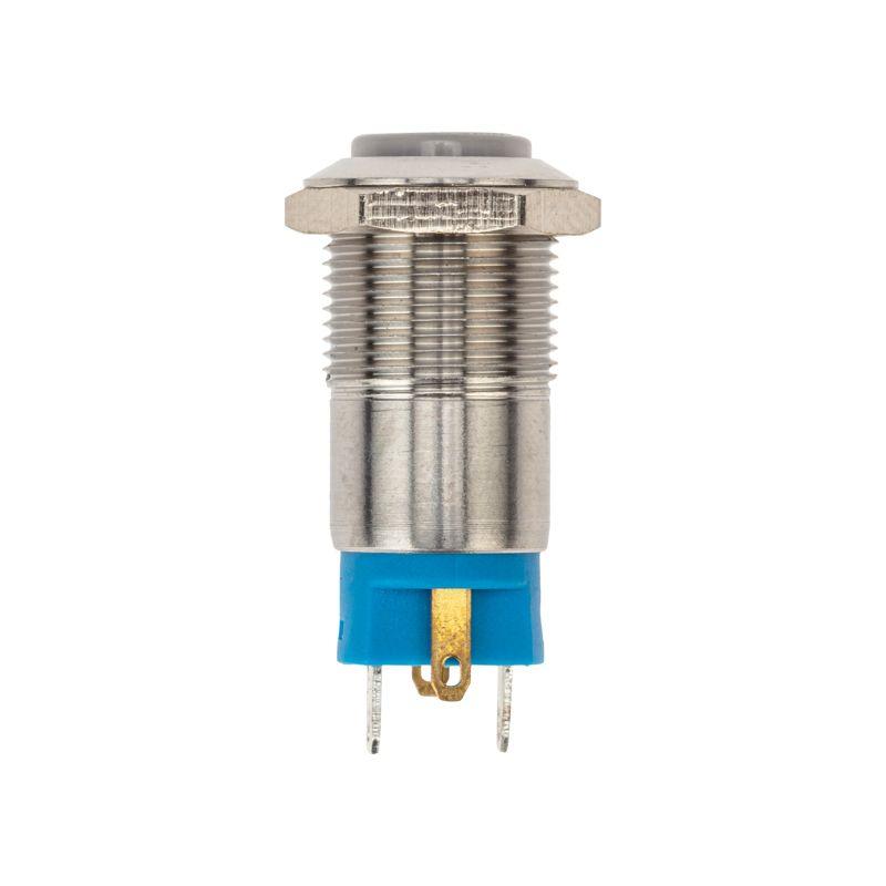 Кнопка антивандальная d12 12В Б/Фикс (2с) (ON)-OFF син. (A-12-C2) Rexant 36-3211