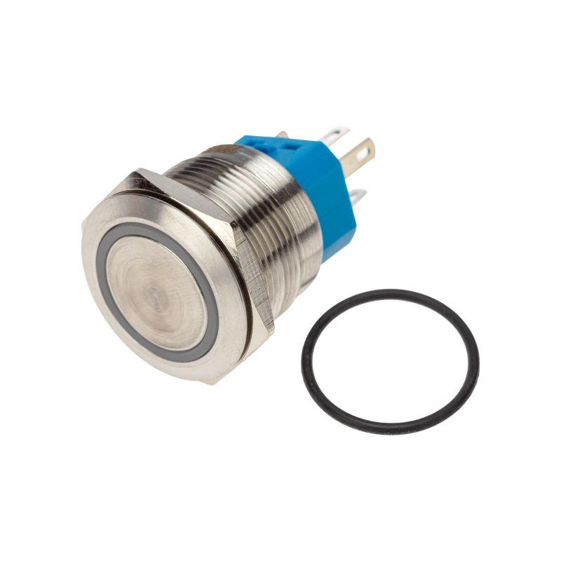 Кнопка антивандальная d22 250В Фикс (6с) ON-OFF/OFF-ON подсв/зел. Rexant 36-3533