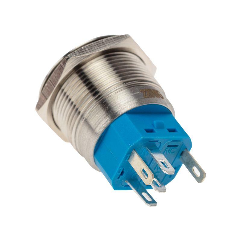 Кнопка антивандальная d22 250В Фикс (6с) ON-OFF/OFF-ON подсв/зел. Rexant 36-3533