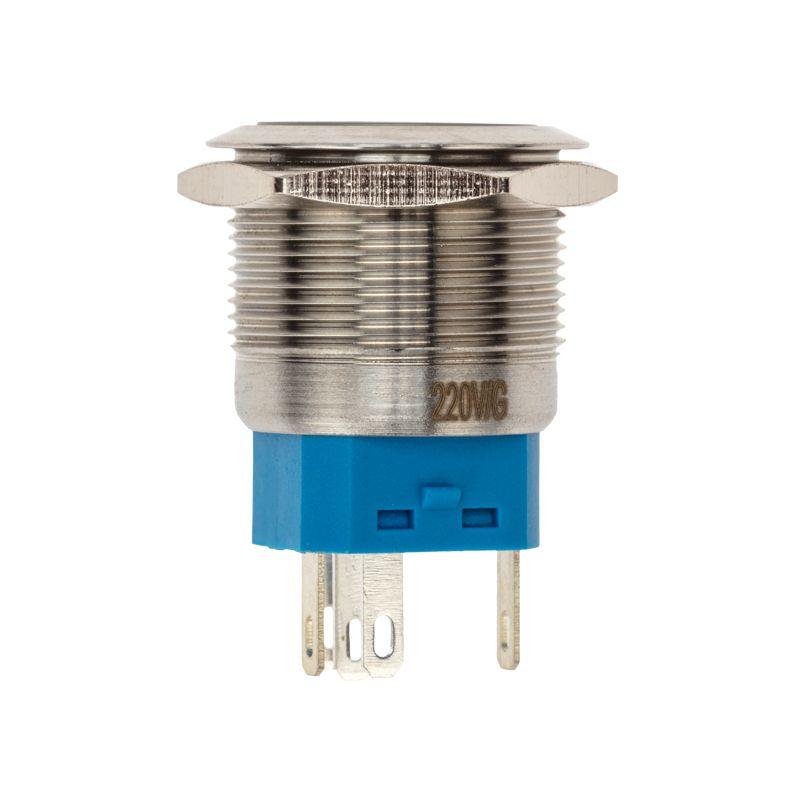 Кнопка антивандальная d22 250В Фикс (6с) ON-OFF/OFF-ON подсв/зел. Rexant 36-3533