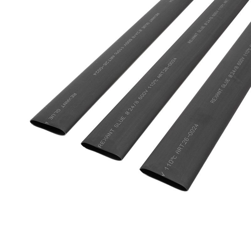 Трубка термоусадочная тонкостен. 24.0/8.0 с клеем (3:1) 1м черн. Rexant 26-0024