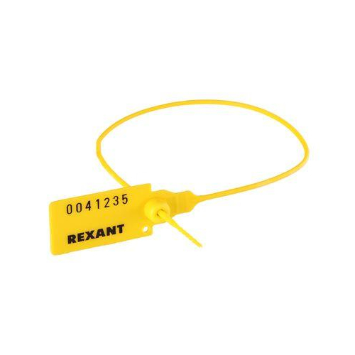 Пломба пластиковая номерная 320мм желт. Rexant 07-6132
