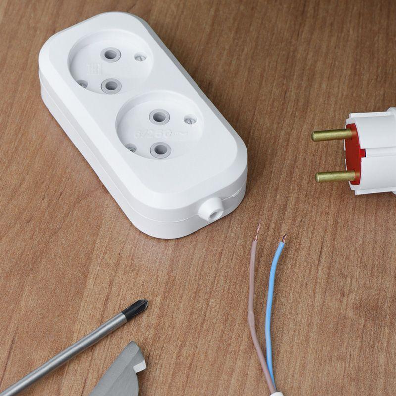 Колодка 2 гнезда без заземления Rexant 11-8701