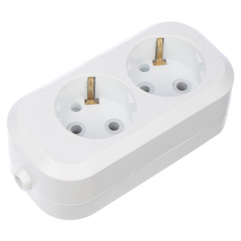 Колодка 2 гнезда с заземлением Rexant 11-8702