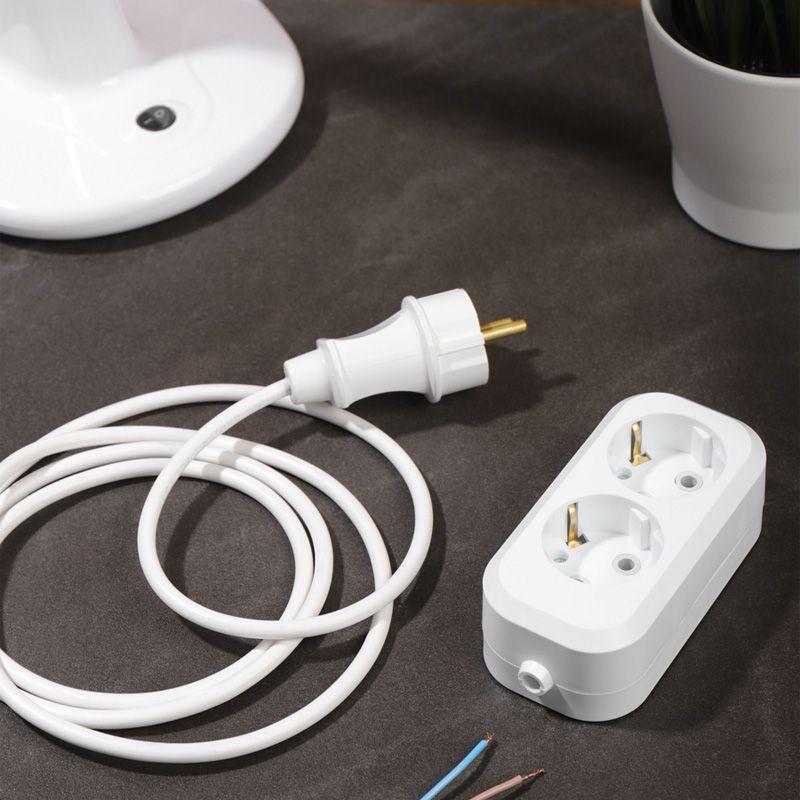 Колодка 2 гнезда с заземлением Rexant 11-8702