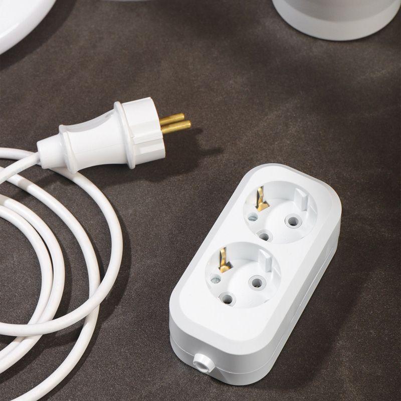 Колодка 2 гнезда с заземлением Rexant 11-8702