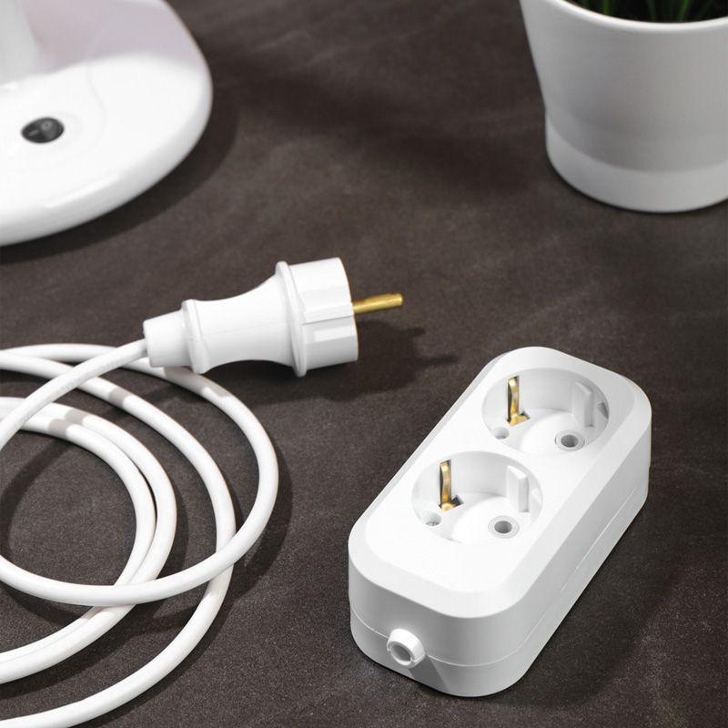 Колодка 2 гнезда с заземлением Rexant 11-8702