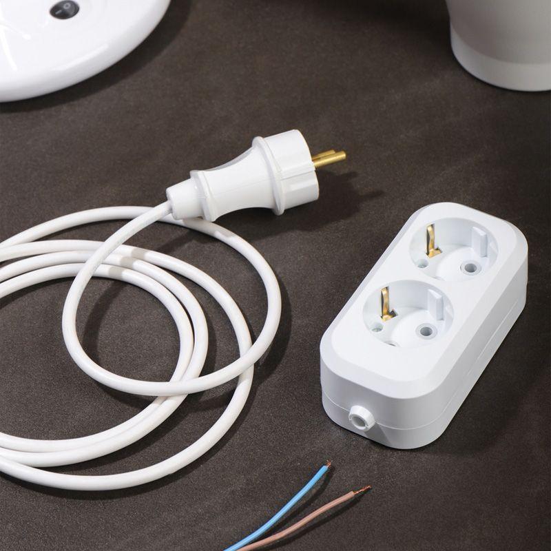 Колодка 2 гнезда с заземлением Rexant 11-8702