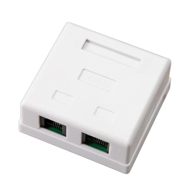 Розетка телефонная + сетевая LAN на стену гнездо 8Р8С (RJ-45)+гнездо 6Р-4С (RJ-11) Rexant 06-0106-C