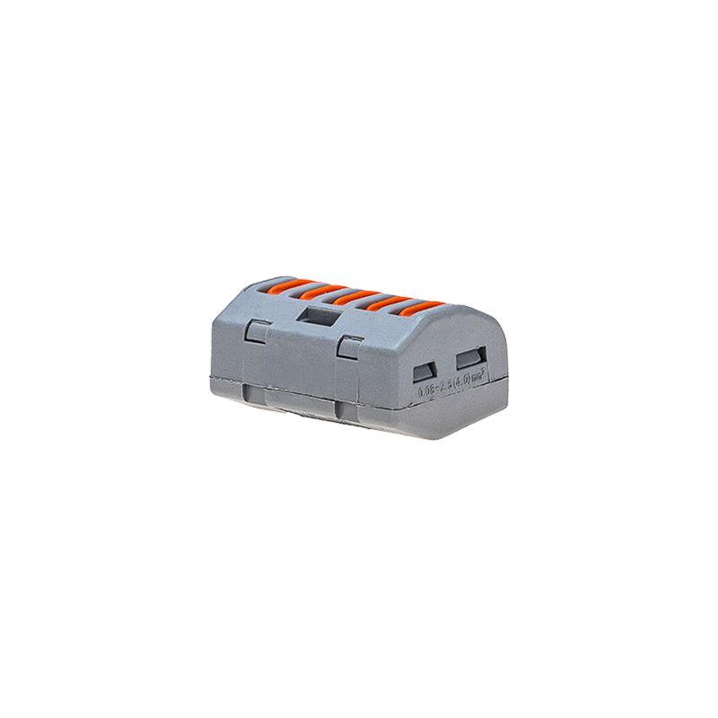 Клемма соединительная многоразовая 5-и проводная 0.08-4кв.мм сер. (блист.5шт) Rexant 06-0202-B5