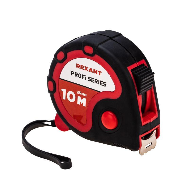 Рулетка измерительная "Профи" прорезин. корпус 10мх25мм Rexant 12-9007