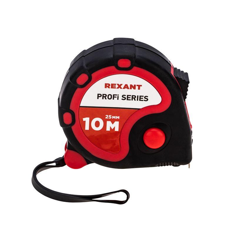 Рулетка измерительная "Профи" прорезин. корпус 10мх25мм Rexant 12-9007