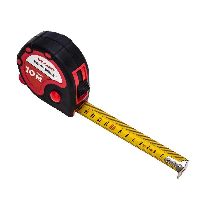 Рулетка измерительная "Профи" прорезин. корпус 10мх25мм Rexant 12-9007