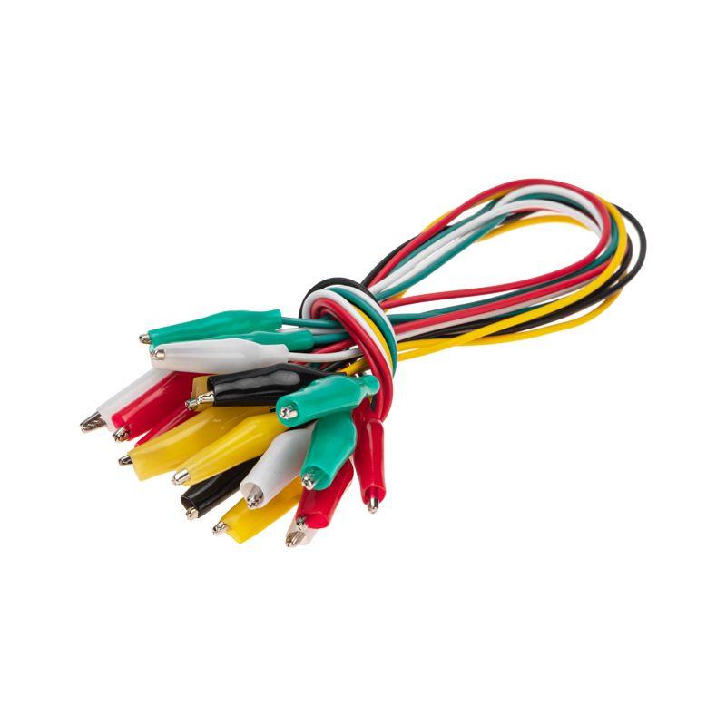 Зажим "крокодил" 5А 40мм с проводом 10пар Rexant 16-0036