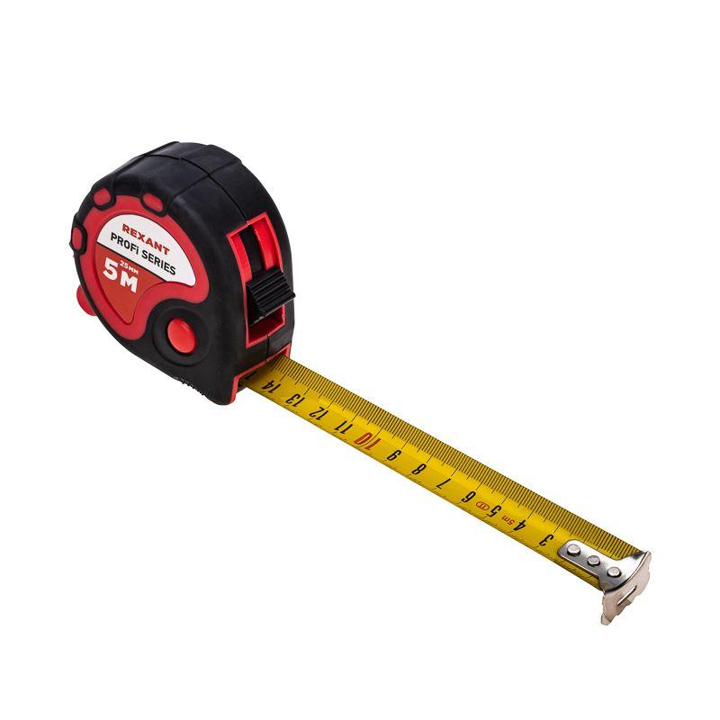 Рулетка измерительная "Профи" прорезин. корпус 5мх25мм Rexant 12-9006