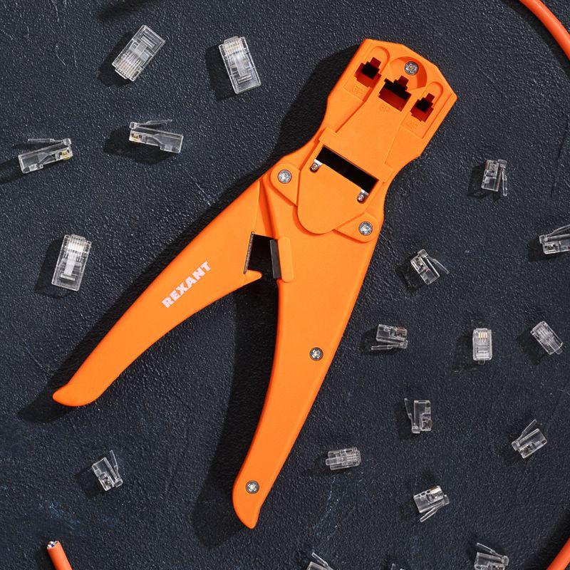 Кримпер для обжима пластиковый 8P8C/6P6C/4P4C (ht-468S) Rexant 12-3443