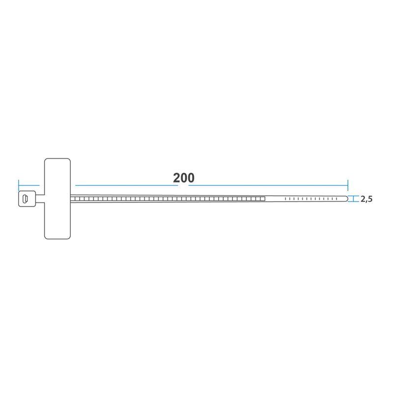 Хомут кабельный 2.5х200 под маркер нейл. бел. (уп.100шт) Rexant 07-0206